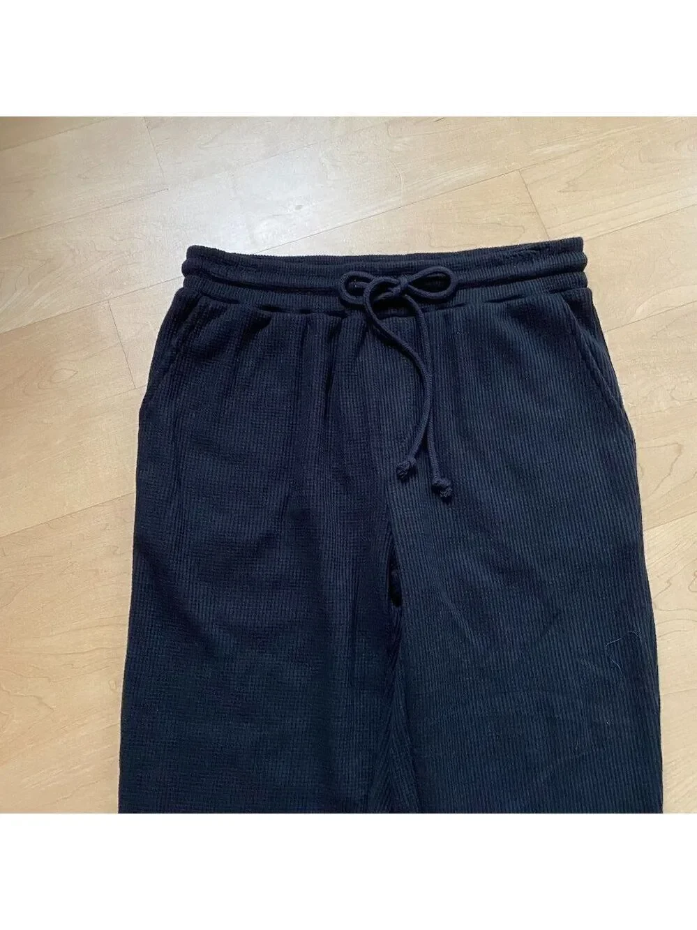Rdi BNWOT Waffle Joggers NEW Stretch Drawstring Black Pants